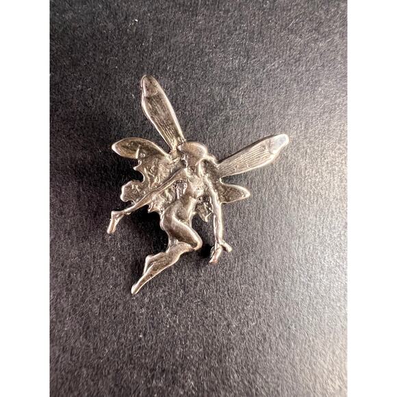 Vintage Sterling Silver Fairy Pendant | Estate Figural Charm - Picture 1 of 9